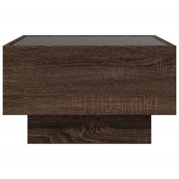 vidaXL Sohvapöytä LED-valoilla ruskea tammi 50x50x30 cm tekninen puu