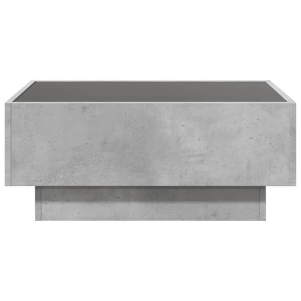 vidaXL sofabord med LED-lys 70x50x30 cm konstrueret træ betongrå