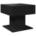 Miniatyrbillede 9 af 11: vidaXL sofabord med LED-lys 50x50x45 cm konstrueret træ sort