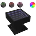 Miniatyrbillede 1 af 11: vidaXL sofabord med LED-lys 50x50x45 cm konstrueret træ sort