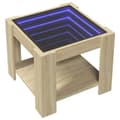 Miniatyrbillede 4 af 11: vidaXL sofabord med LED-lys 53x53x45 cm konstrueret træ sonoma-eg