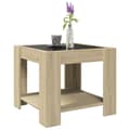 Miniatyrbillede 6 af 11: vidaXL sofabord med LED-lys 53x53x45 cm konstrueret træ sonoma-eg