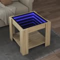 Miniatyrbillede 2 af 11: vidaXL sofabord med LED-lys 53x53x45 cm konstrueret træ sonoma-eg