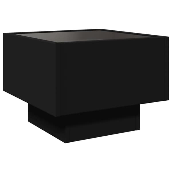vidaXL Sivupöytä LED-valoilla musta 40x40x30 cm tekninen puu