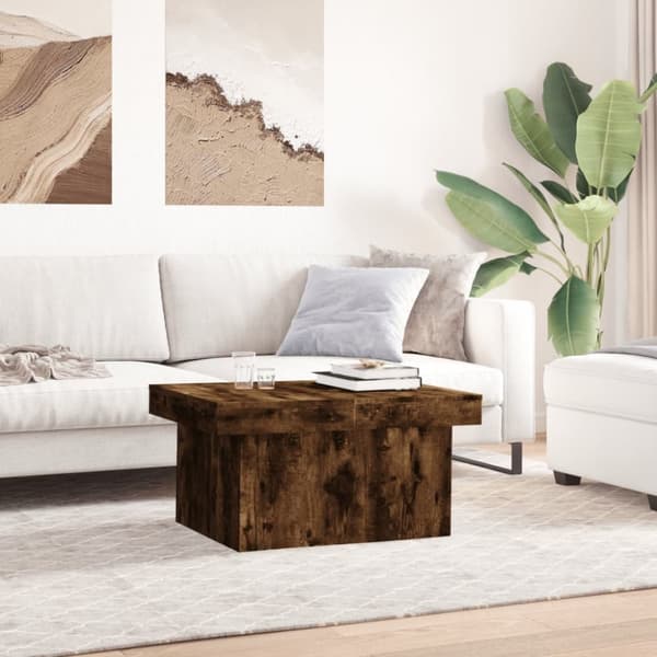 Soffbord rökfärgad ek 100x55x40 cm konstruerat trä