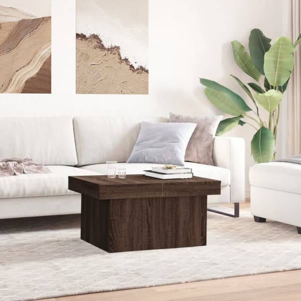 Soffbord brun ek 100x55x40 cm konstruerat trä