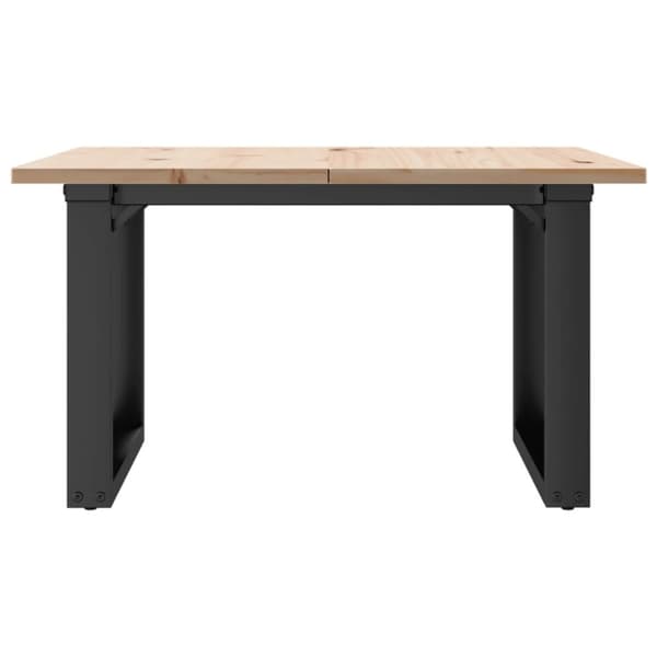 sofabord 60x60x40 cm O-stel massivt fyrretræ og støbejern