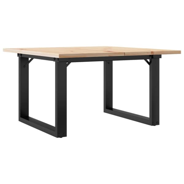 sofabord 60x60x40 cm O-stel massivt fyrretræ og støbejern