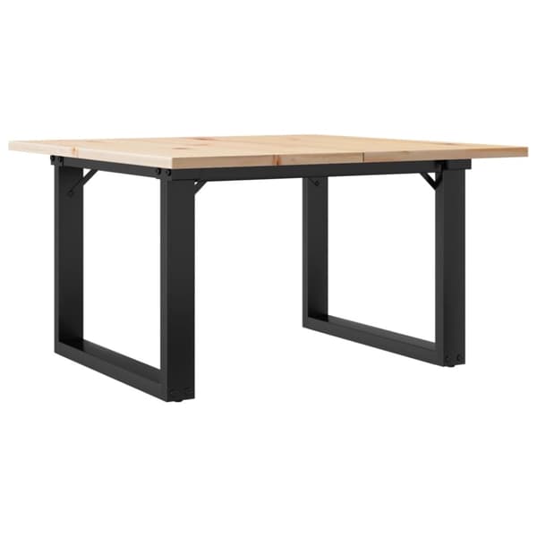 sofabord 60x60x40 cm O-stel massivt fyrretræ og støbejern