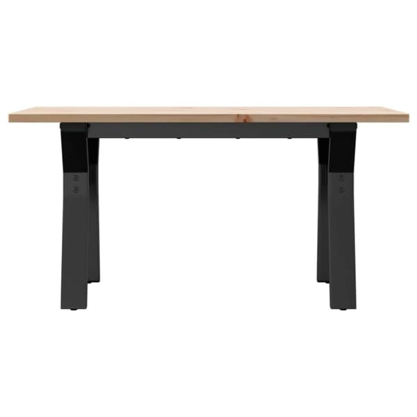 sofabord 80x50x40 cm Y-stel massivt fyrretræ og støbejern