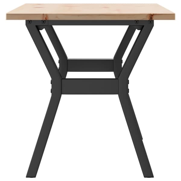 Soffbord Y-ram 100x50x45 cm massiv furu och gjutjärn
