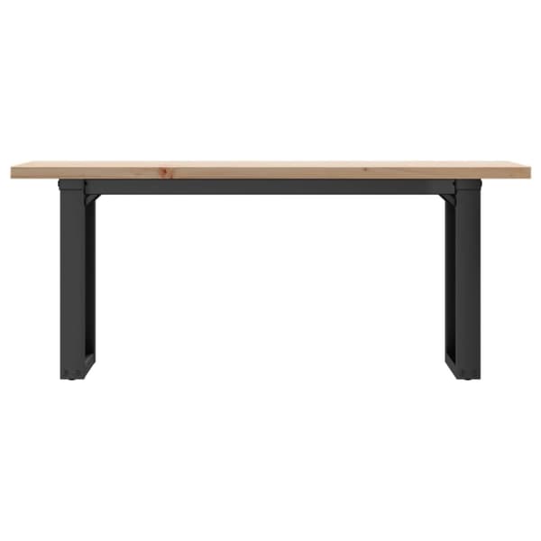 Sohvapöytä O-runko 110x40x45,5 cm täysi mänty ja valurauta