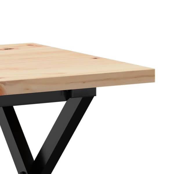 sofabord 80x50x40,5 cm X-stel massivt fyrretræ og støbejern