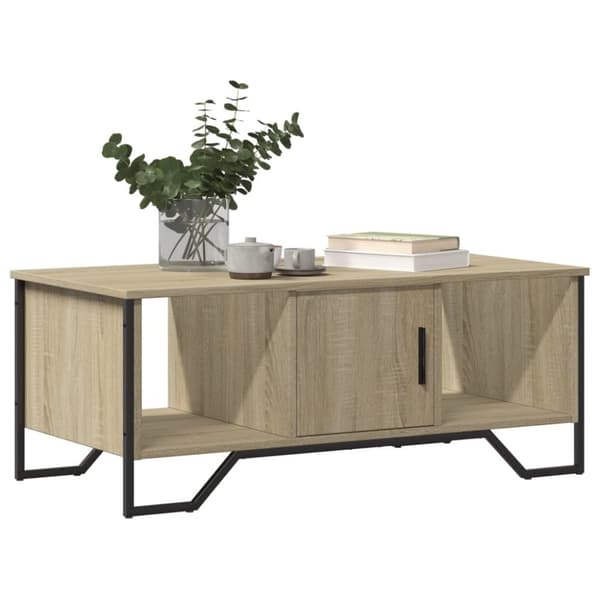 sofabord 100x51x40 cm konstrueret træ sonoma-eg