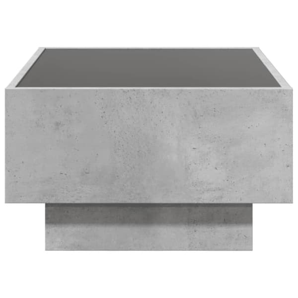 Soffbord med LEDs betonggrå 70x50x30 cm konstruerat trä