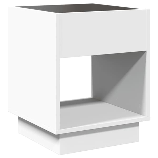 Soffbord med Infinity LEDs vit 40x40x50 cm
