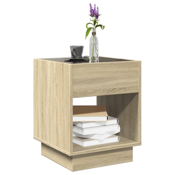 Soffbord med Infinity LEDs sonoma-ek 40x40x50 cm