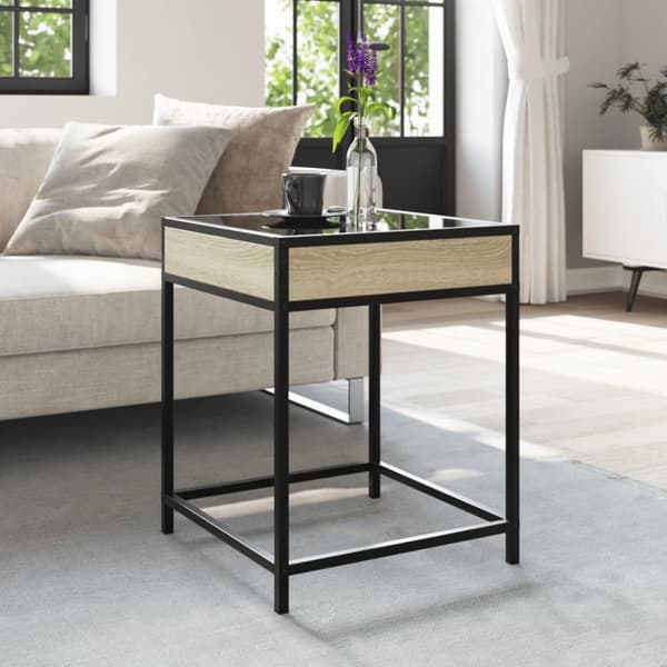 sohvapöytä Infinity LED-valoilla Sonoma-tammi 40x40x51 cm