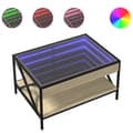 Miniatyrbild 2 av 10: Soffbord med Infinity LEDs sonoma-ek 70x50x38 cm