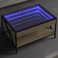 Miniatyrbild 1 av 10: Soffbord med Infinity LEDs sonoma-ek 70x50x38 cm