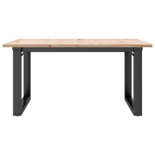 Soffbord O-ram 90x90x45 cm massiv furu och gjutjärn