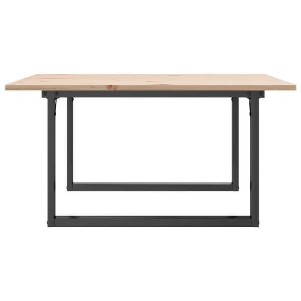 Soffbord O-ram 90x90x45 cm massiv furu och gjutjärn