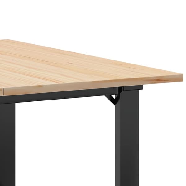Soffbord O-ram 90x90x45 cm massiv furu och gjutjärn