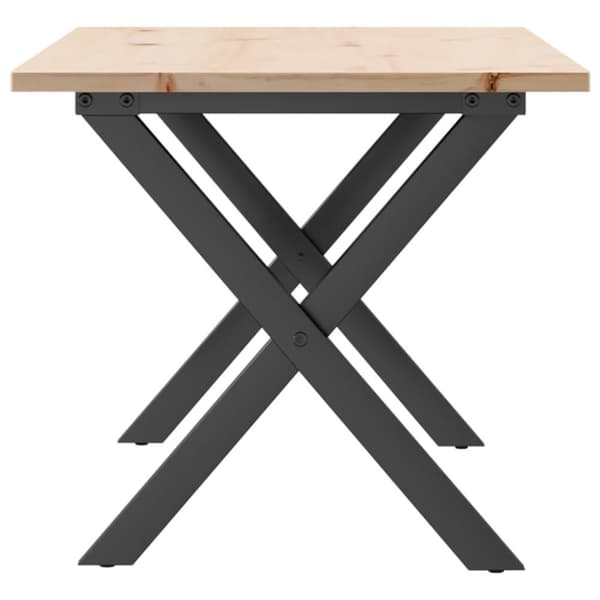 Soffbord X-ram 90x40x45 cm massiv furu och gjutjärn