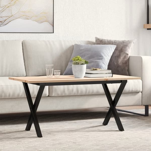 Soffbord X-ram 90x40x45 cm massiv furu och gjutjärn