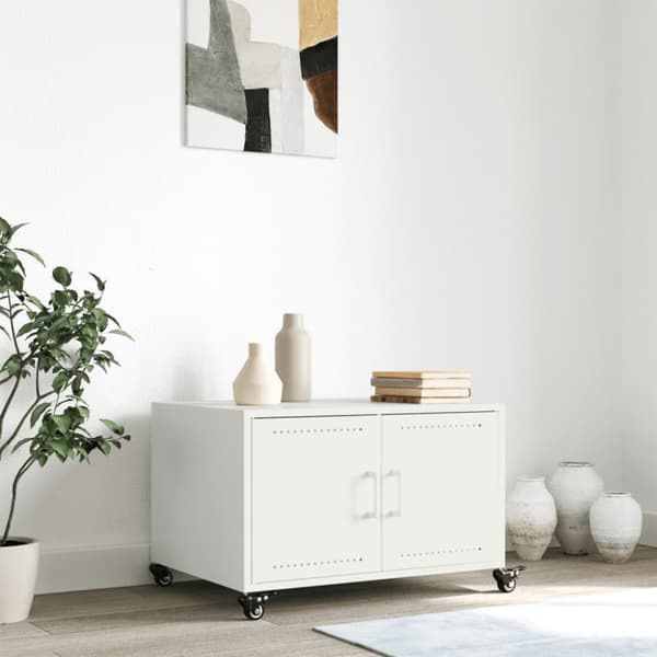 sofabord 68x50x43,5 cm koldvalset stål hvid