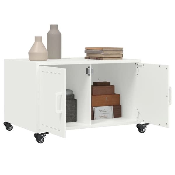 sofabord 68x50x43,5 cm koldvalset stål hvid
