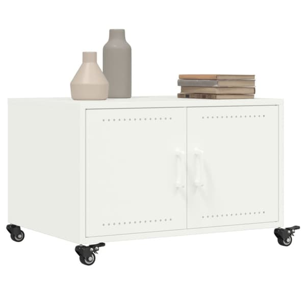 sofabord 68x50x43,5 cm koldvalset stål hvid