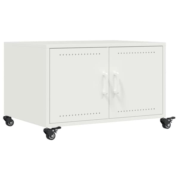 sofabord 68x50x43,5 cm koldvalset stål hvid
