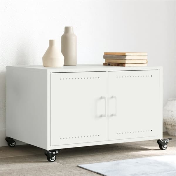 sofabord 68x50x43,5 cm koldvalset stål hvid