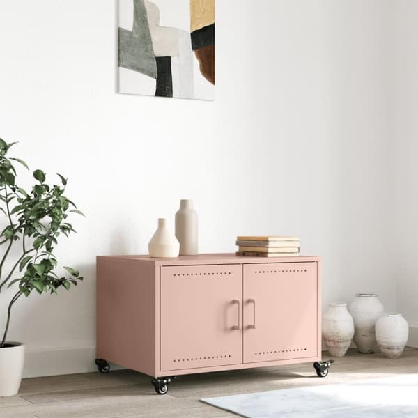 sofabord 68x50x43,5 cm koldvalset stål lyserød