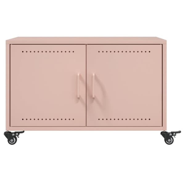 sofabord 68x50x43,5 cm koldvalset stål lyserød