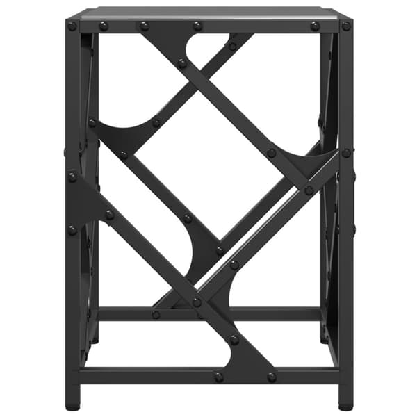 Soffbord med svart glasskiva 30x30x41 cm stål