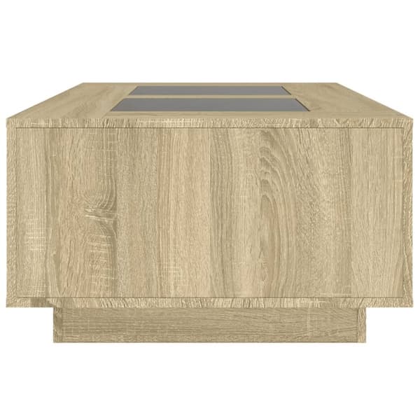 sohvapöytä Infinity LED-valoilla Sonoma-tammi 116x69x40 cm