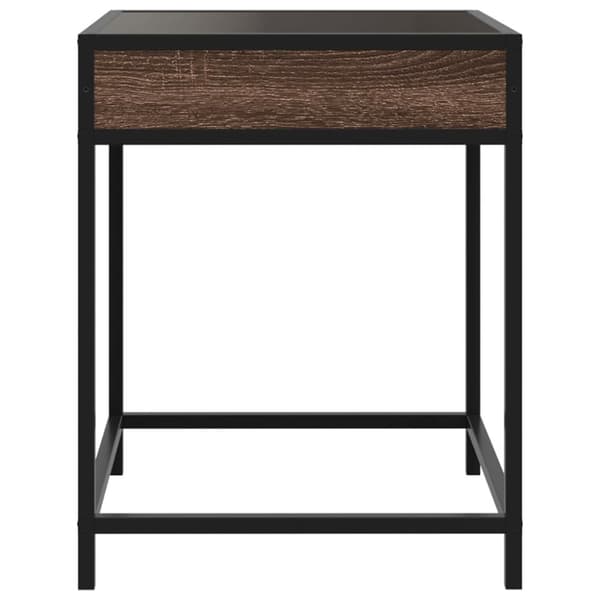Soffbord med Infinity LEDs brun ek 40x40x51 cm