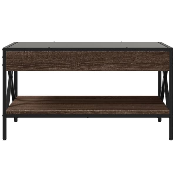 Soffbord med Infinity LEDs brun ek 70x50x38 cm
