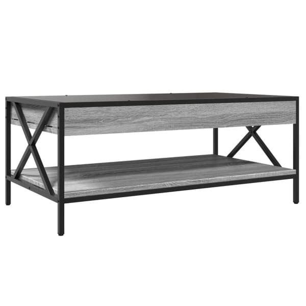 sohvapöytä Infinity LED-valoilla harmaa Sonoma 90x50x38 cm