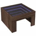 Miniatyrbillede 3 af 10: sofabord med Infinity LED-lys 50x50x30 cm brun egetræsfarve
