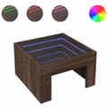 Miniatyrbillede 2 af 10: sofabord med Infinity LED-lys 50x50x30 cm brun egetræsfarve