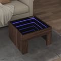 Miniatyrbillede 1 af 10: sofabord med Infinity LED-lys 50x50x30 cm brun egetræsfarve
