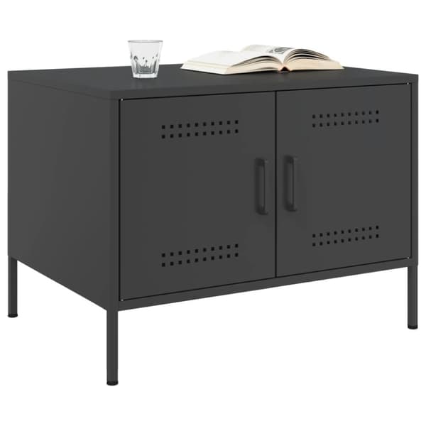sofabord 68x50x50,5 cm koldvalset stål sort