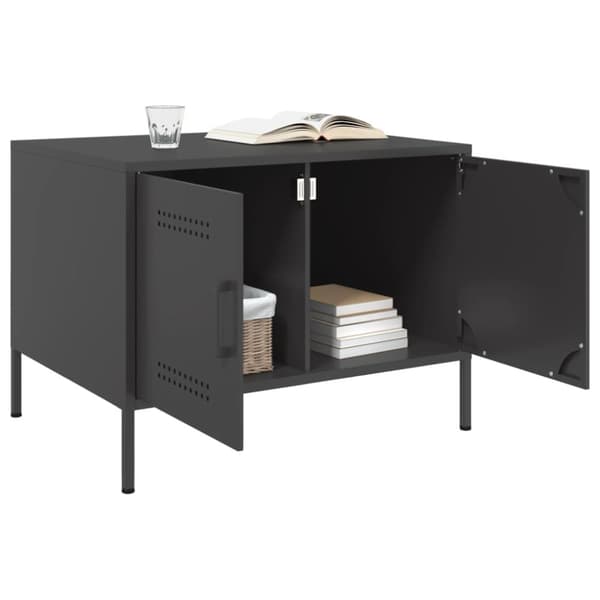sofabord 68x50x50,5 cm koldvalset stål sort