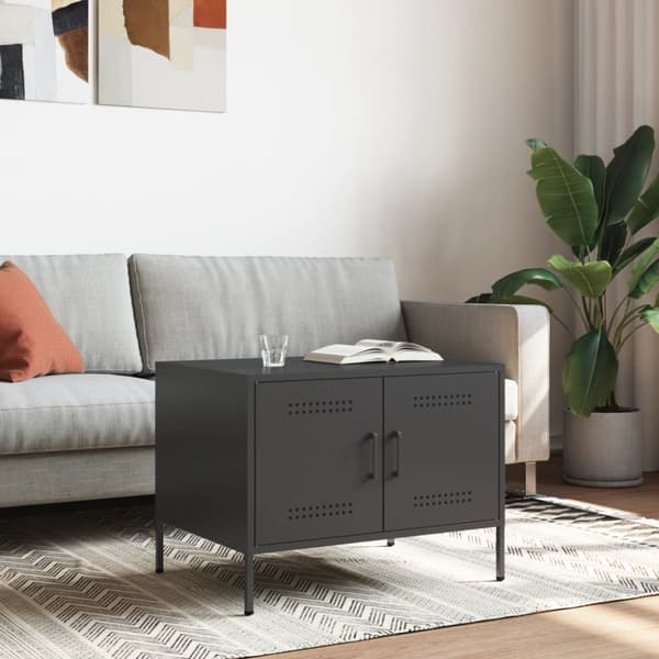sofabord 68x50x50,5 cm koldvalset stål sort