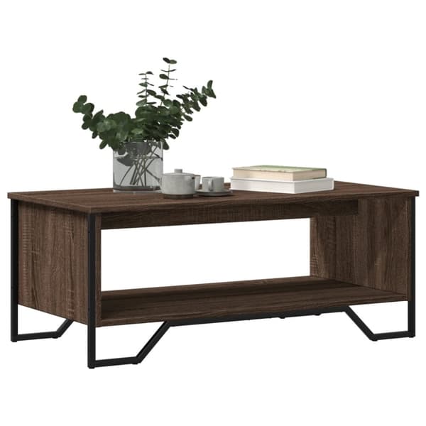 sofabord 100x51x40 cm konstrueret træ brun egetræsfarve