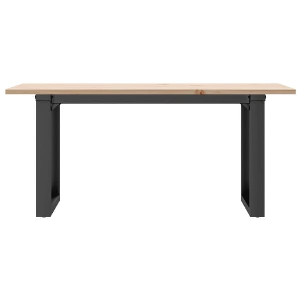 sofabord 100x50x45 cm O-stel massivt fyrretræ og støbejern