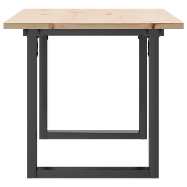 sofabord 100x50x45 cm O-stel massivt fyrretræ og støbejern